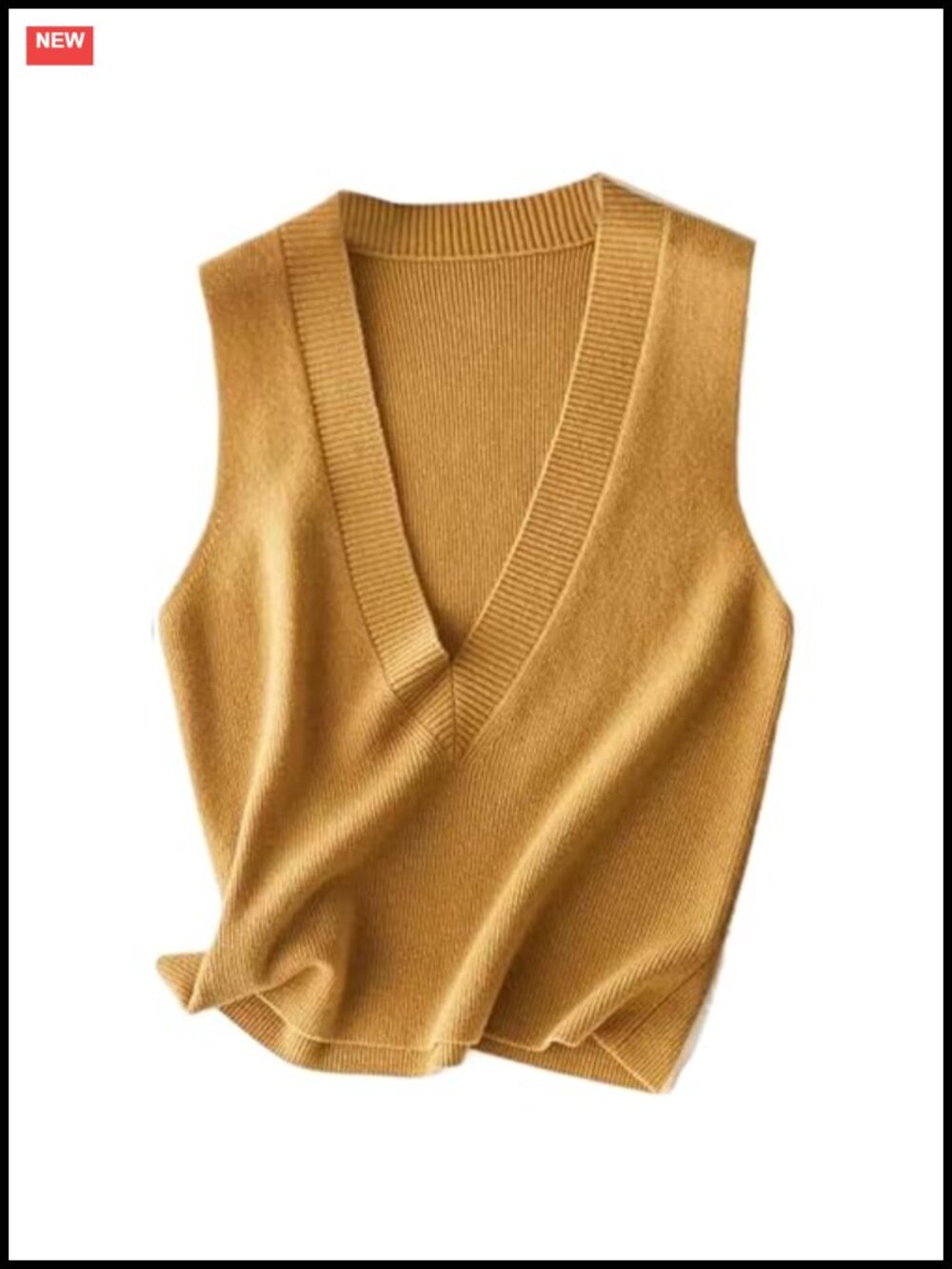 Women's Sweater Vest V Neck Sleeveless Pullover Cotton Knitwear Crop Top